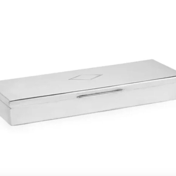 NEW RALPH LAUREN CHERRINGTON SILVERPLATE OBLONG THIN BOX - Picture 1 of 12